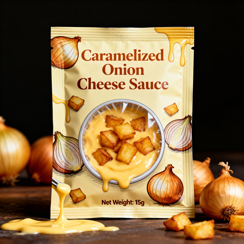 Aesthetic Caramelized Onion Cheese Sauce Packaging Aesthetic Caramelized Onion Cheese Sauce Packaging