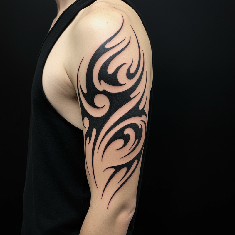 Stylized Abstract Flame Tattoos for Inner Arm Stylized Abstract Flame Tattoos for Inner Arm