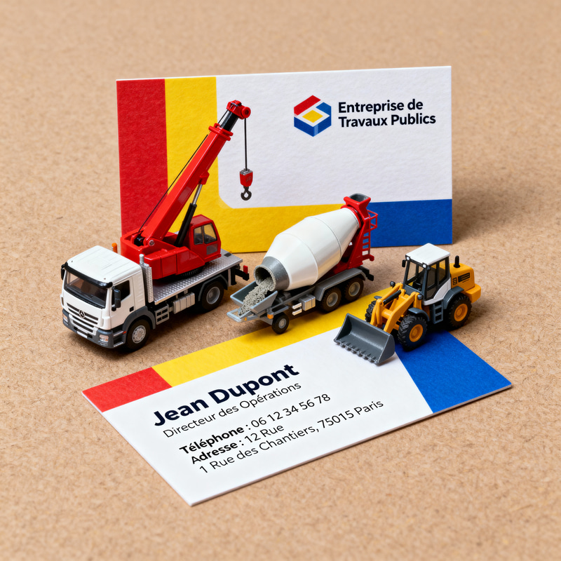 Colorful Construction Vehicle Business Cards Colorful Construction Vehicle Business Cards