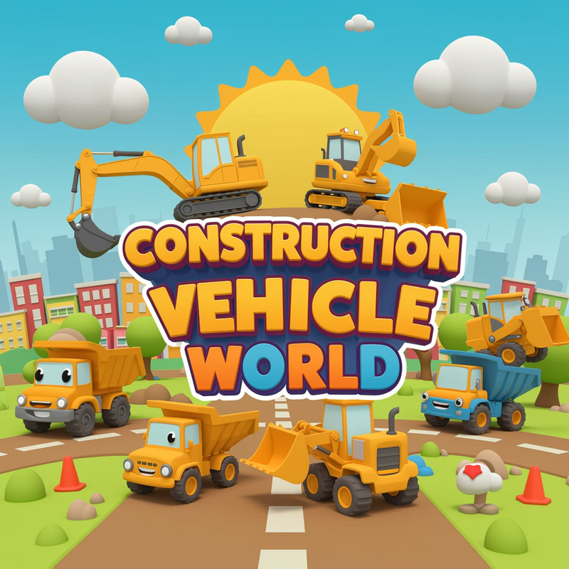 Construction Vehicle World - 3D Cartoon Fun Construction Vehicle World - 3D Cartoon Fun