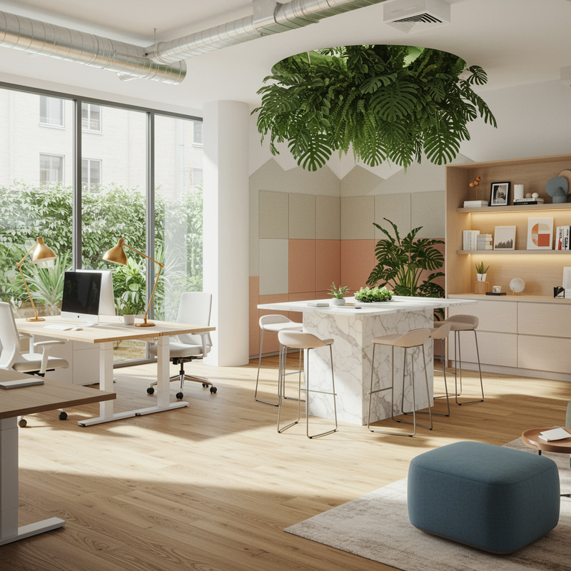 Elegant Open-Space Office with Natural Light Elegant Open-Space Office with Natural Light