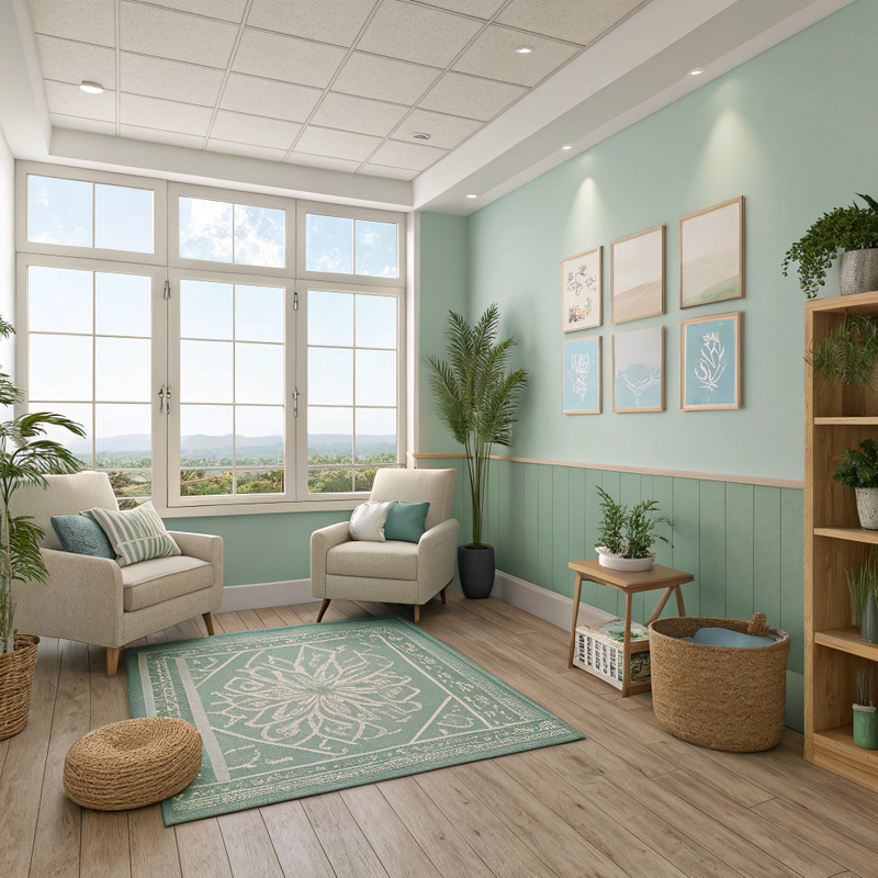 Perfect Therapy Room Design with Natural Colors Perfect Therapy Room Design with Natural Colors