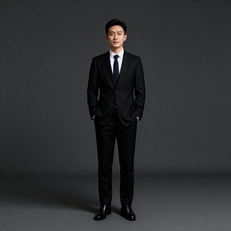 Professional Look in Black Suit