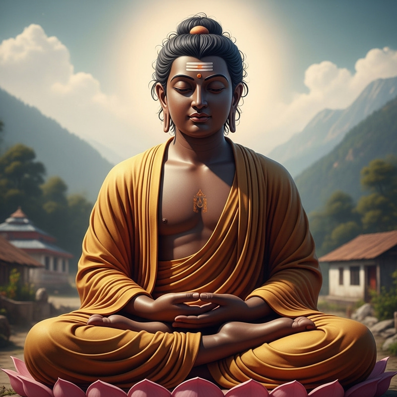 Meditating Buddha Artwork - Natural North Indian Style Meditating Buddha Artwork - Natural North Indian Style