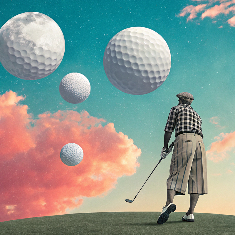 Surreal Golf Art: Melting Clocks & Floating Balls Surreal Golf Art: Melting Clocks & Floating Balls