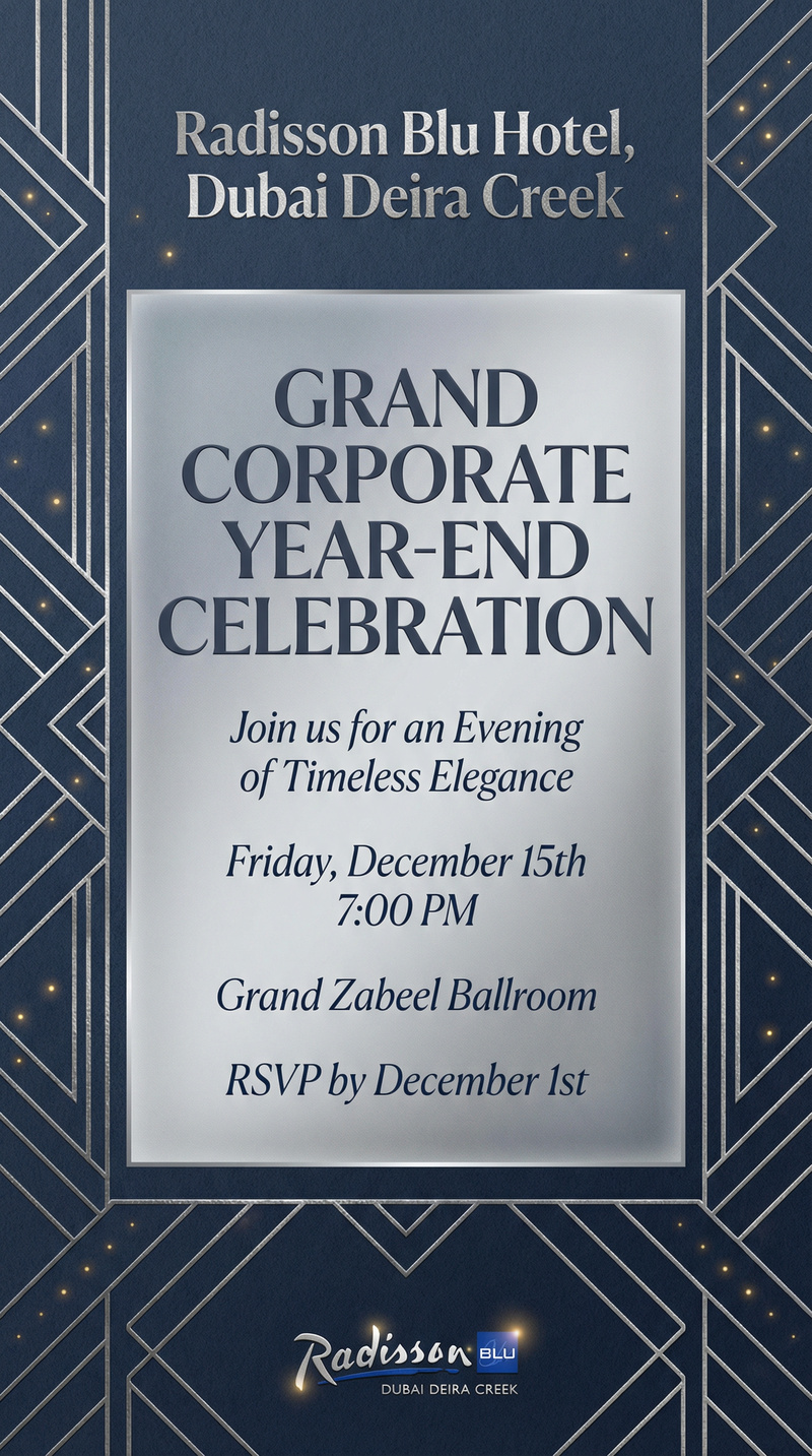 Elegant Year-End Party Invitation | Radisson Blu Elegant Year-End Party Invitation | Radisson Blu