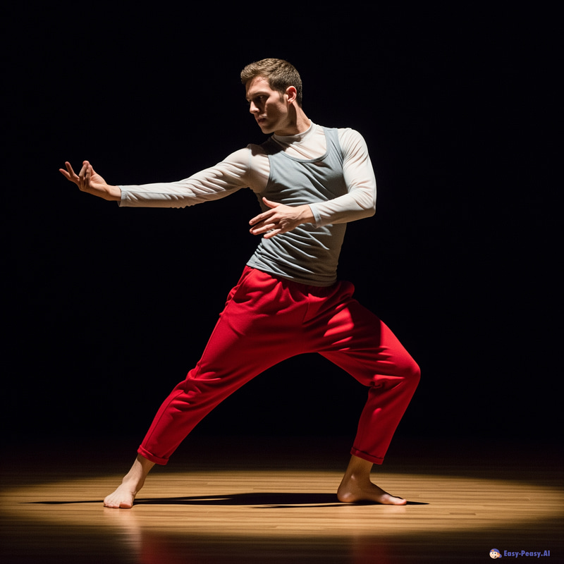 Men's Contemporary Dance Costume - Grey & Red