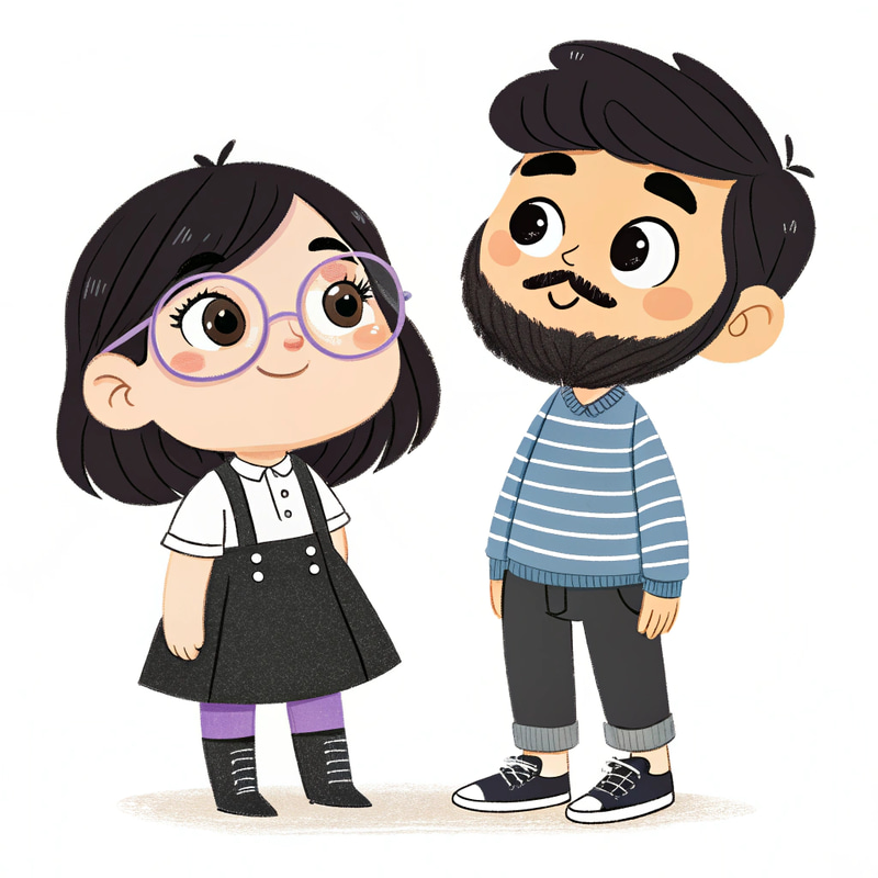 Cute Couple Drawing: Boy and Girl Characters Cute Couple Drawing: Boy and Girl Characters