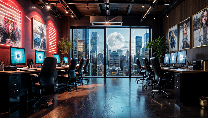 Cyberpunk Office Interior Design Ideas Cyberpunk Office Interior Design Ideas