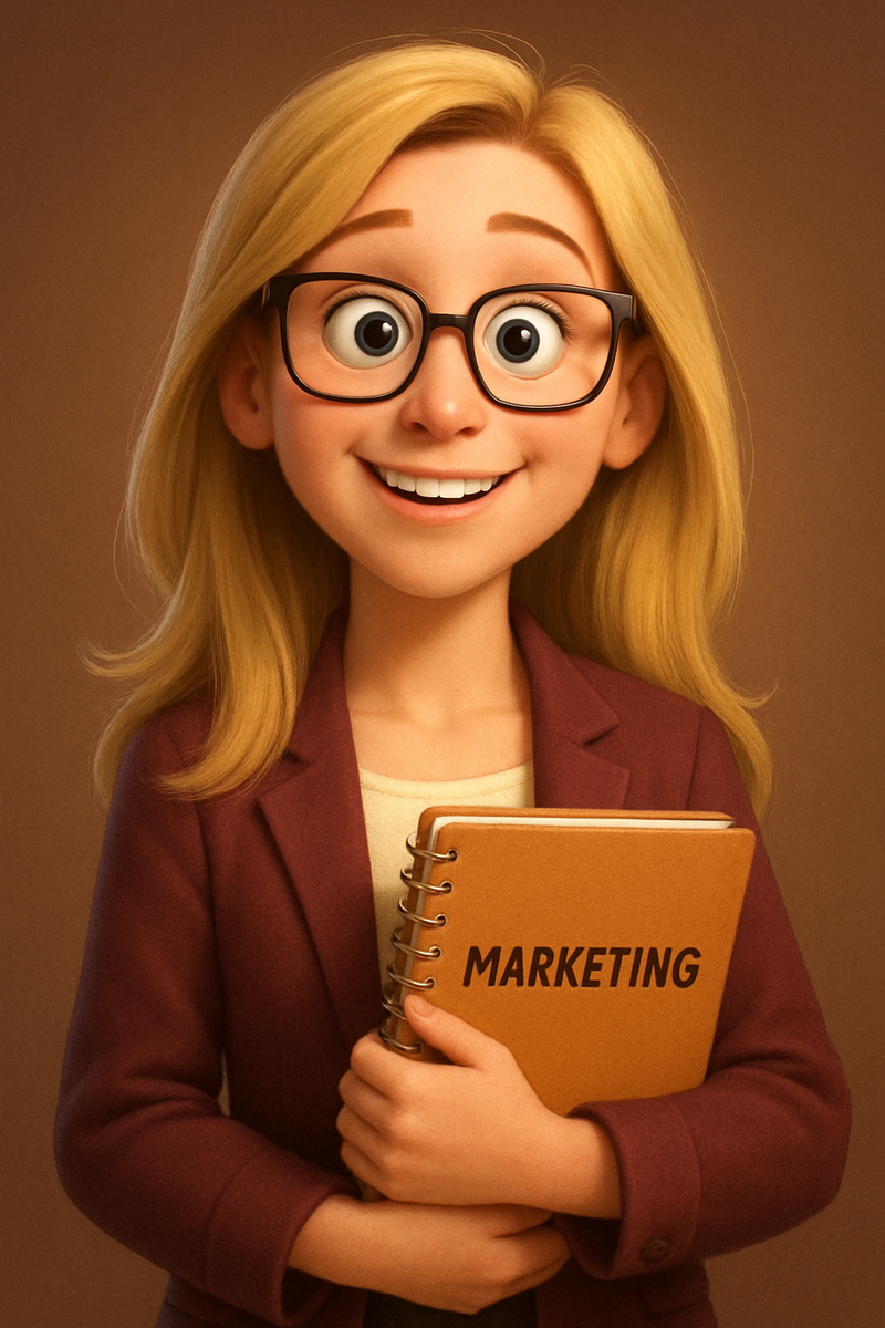 Pixar-Style Marketing Teacher Illustration Pixar-Style Marketing Teacher Illustration