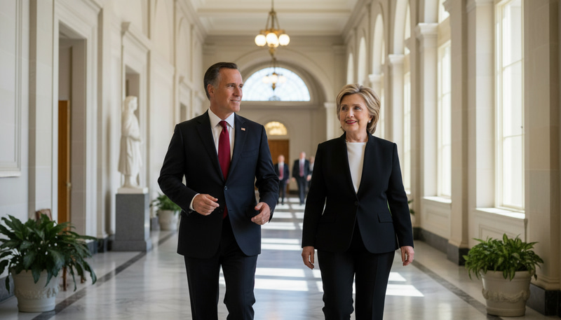 Official Portrait of Romney & Clinton at Capitol Official Portrait of Romney & Clinton at Capitol