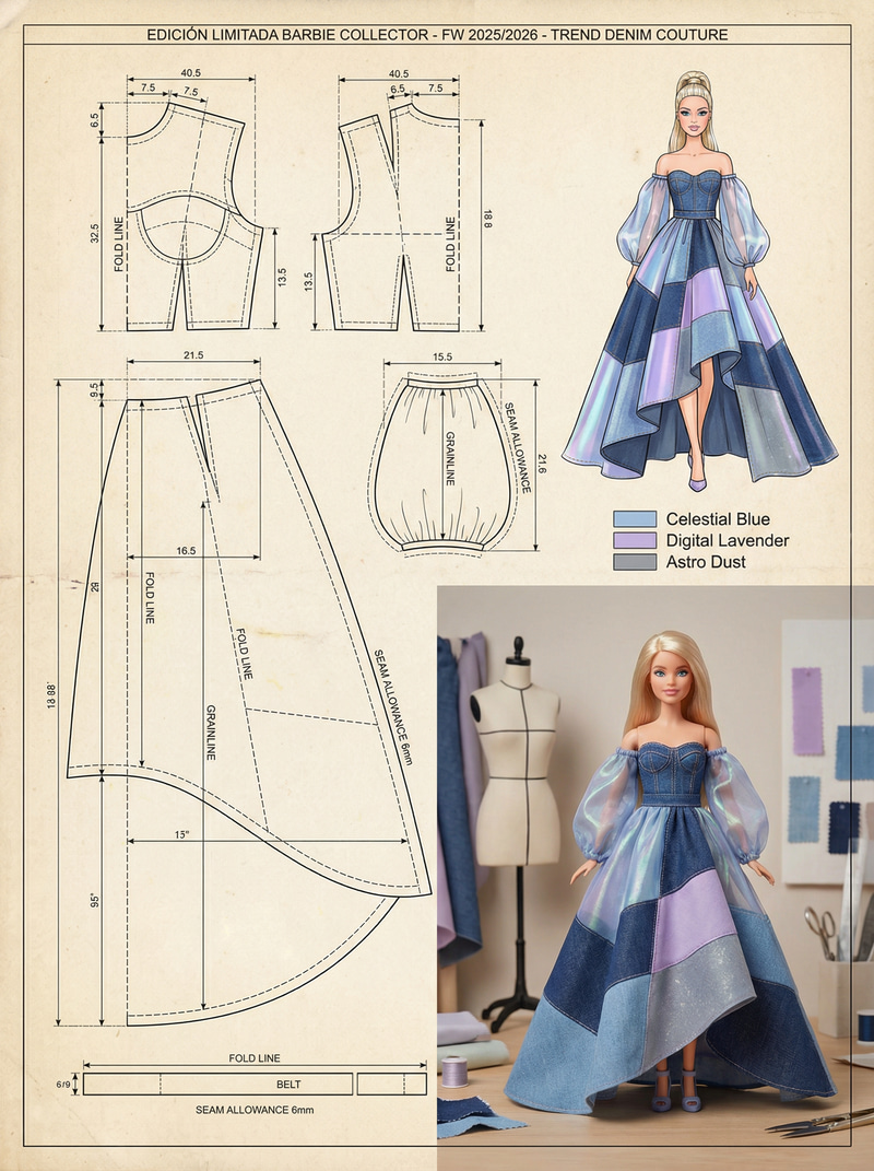 Professional Sewing Pattern for Limited Edition Barbie Dress
