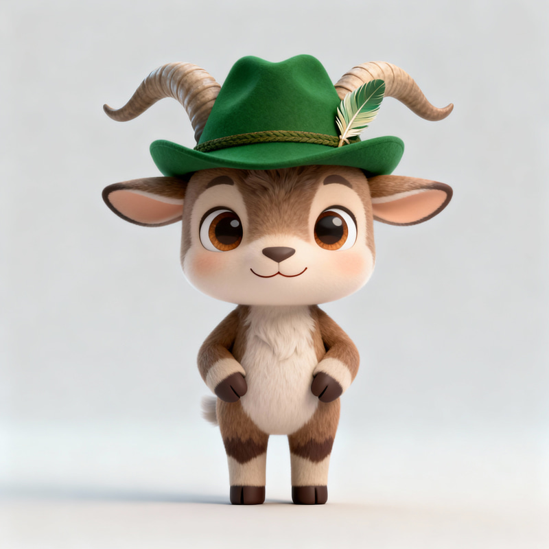 Charming 3D Ibex Mascot for Modern Brands Charming 3D Ibex Mascot for Modern Brands