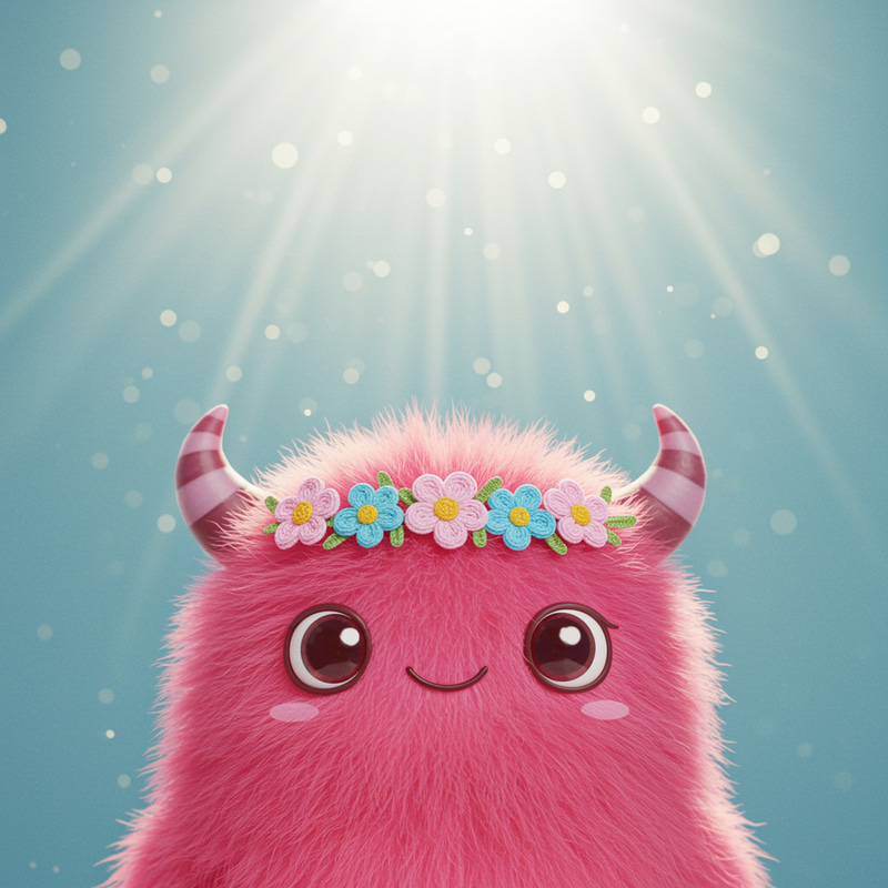 Cute Little Monster with Horns Cute Little Monster with Horns
