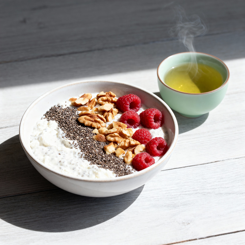 Sugar-Free Greek Yogurt Bowl with Chia Seeds & Nuts Sugar-Free Greek Yogurt Bowl with Chia Seeds & Nuts