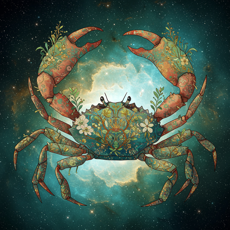Cancer Zodiac & Persephone Fusion Art