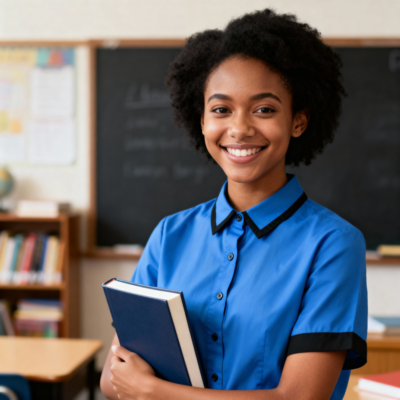 Elementary Education Teacher in Black and Blue