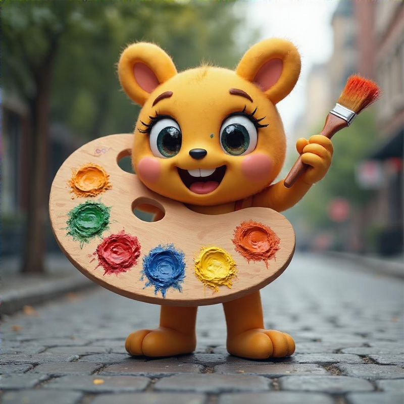 Creative Paint Palette Mascot Designs