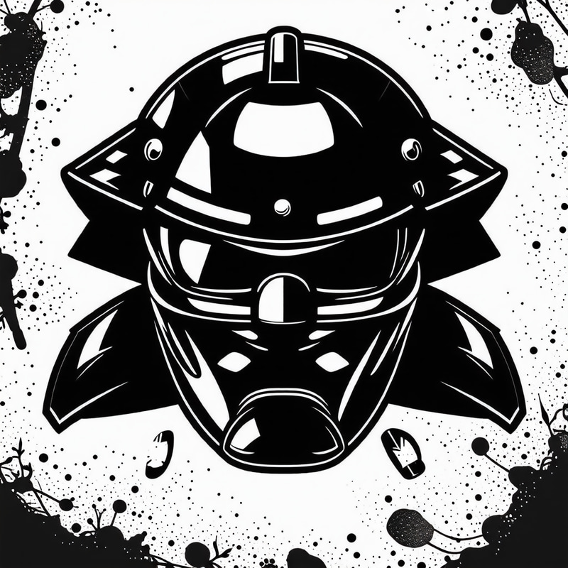 Samurai Team Logo Design | Black Helmet on White Background Samurai Team Logo Design | Black Helmet on White Background