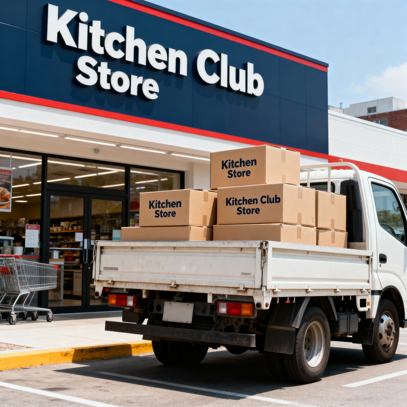 Delivery Truck at Kitchen Club Store - Modern Scene