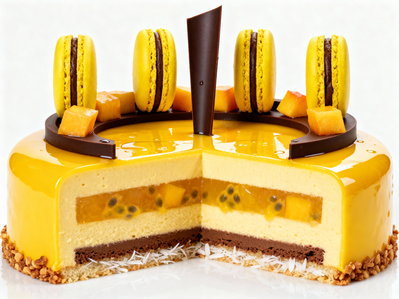 Elegant Passion Fruit Entremet Dessert