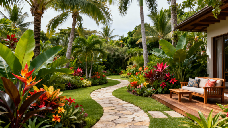 Beautiful Tropical Outdoor Garden Design Photos