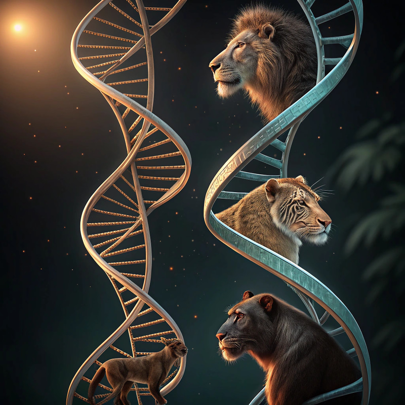 DNA Composed of Wild Animals - Nature's Blueprint DNA Composed of Wild Animals - Nature's Blueprint