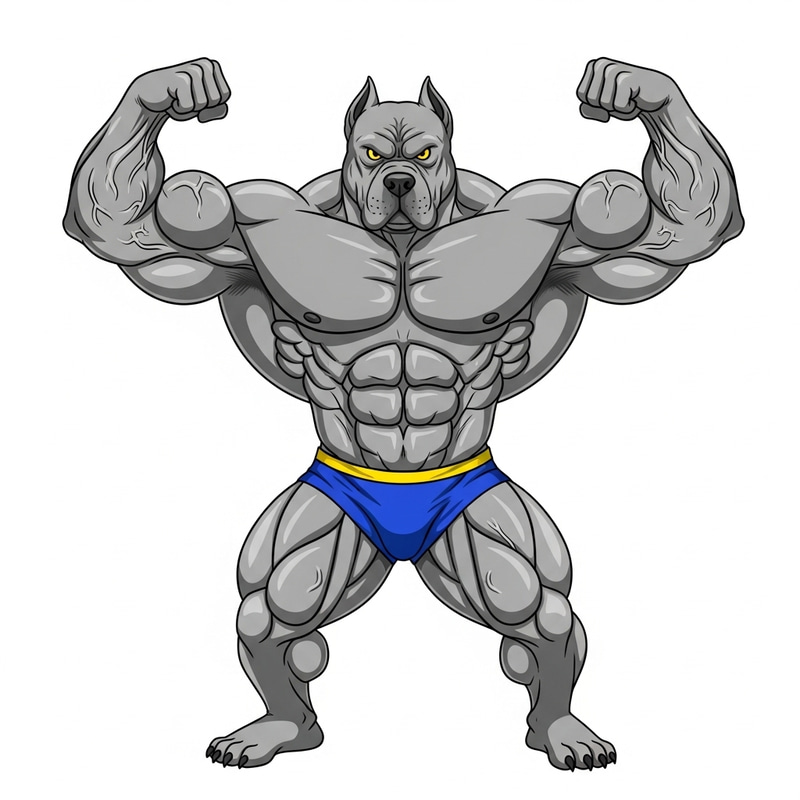 Muscular Dog Like a Bodybuilder: Strength & Power