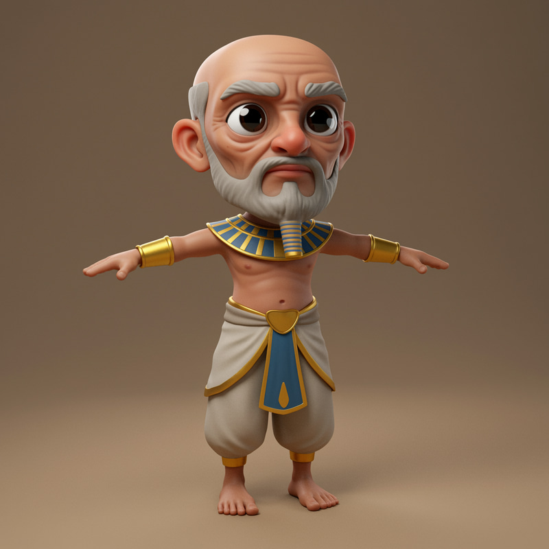Stylized Elderly Egyptian Character Design Stylized Elderly Egyptian Character Design