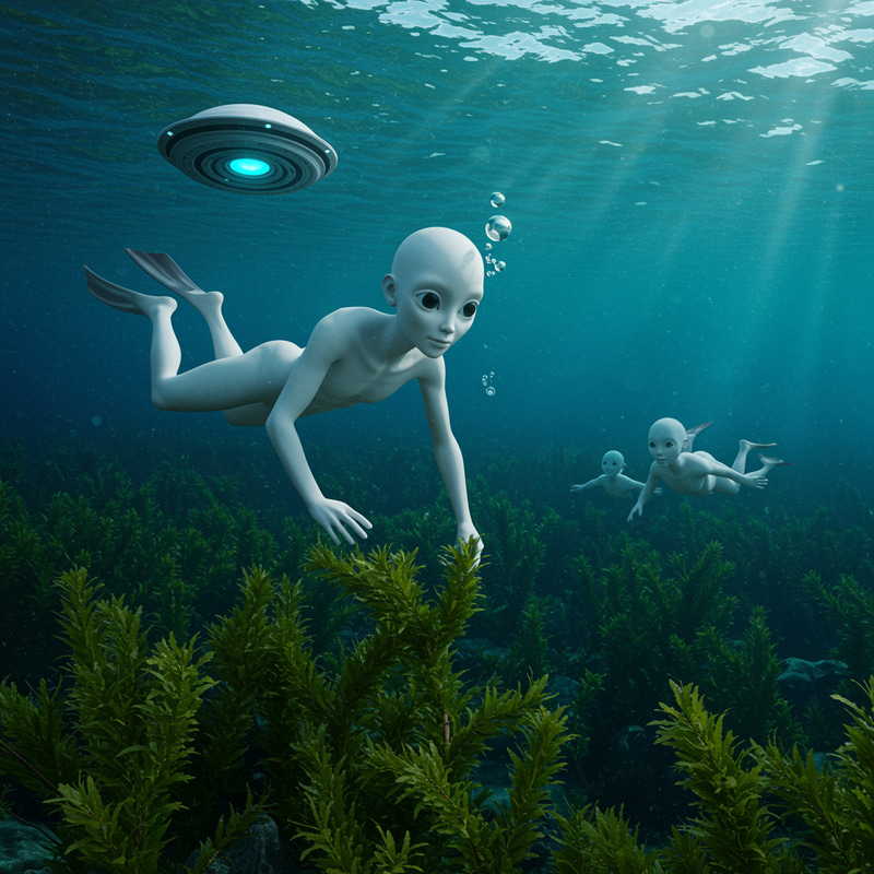 Curious Humanoid in the Depths of the Sea Curious Humanoid in the Depths of the Sea