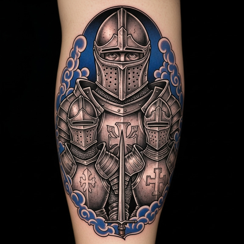 Medieval Knights Tattoo for Dad and Two Sons Medieval Knights Tattoo for Dad and Two Sons
