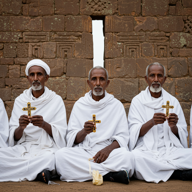 Abyssinian Elders in Traditional Reconciliation Ceremony Abyssinian Elders in Traditional Reconciliation Ceremony