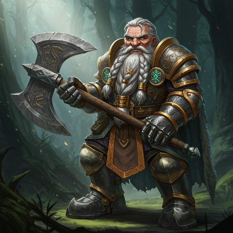 D&D Fantasy: Elder Dwarf Cleric Warrior