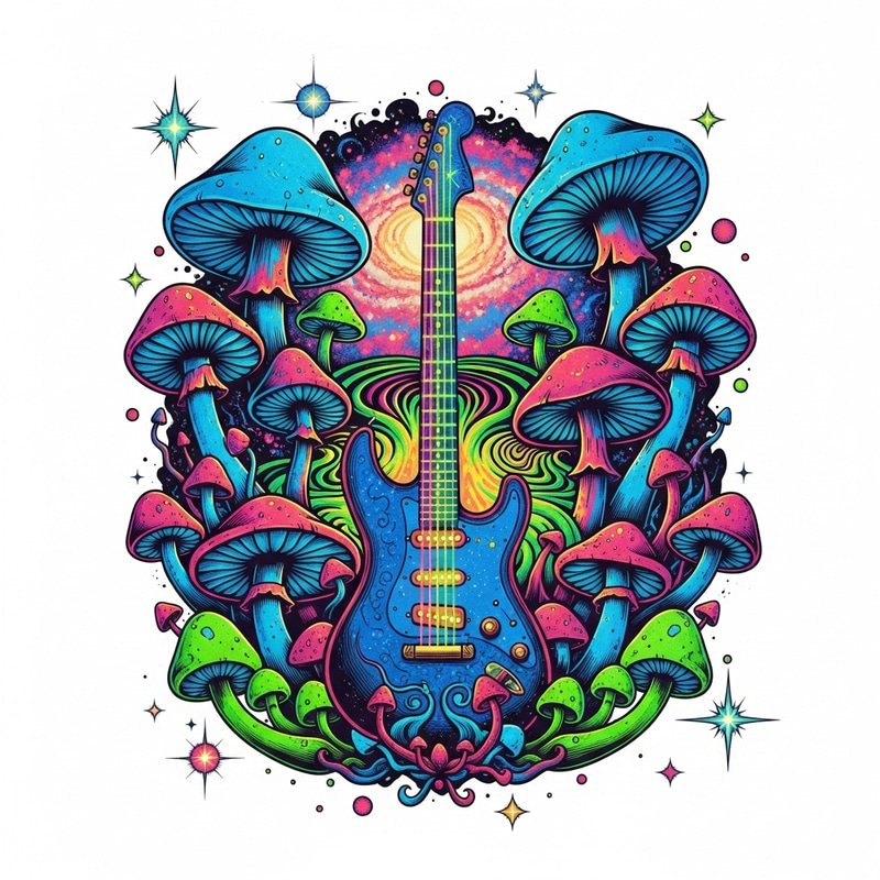 Psychedelic Mushrooms & Vintage Rock Art