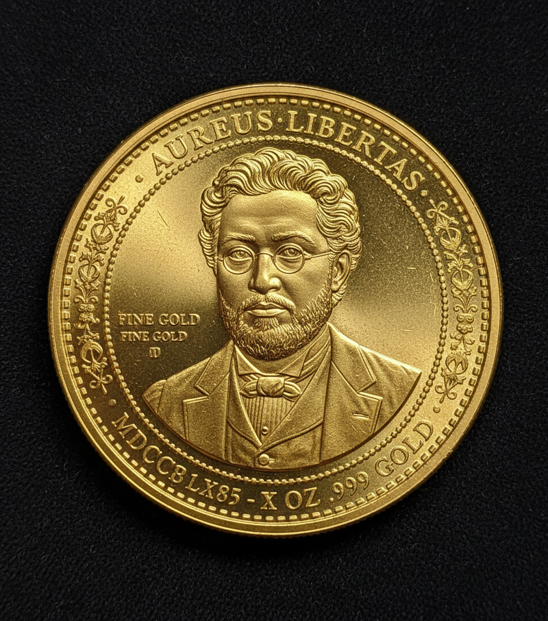 Gleaming Gold Coin: Hyper-Realistic Collectible Design