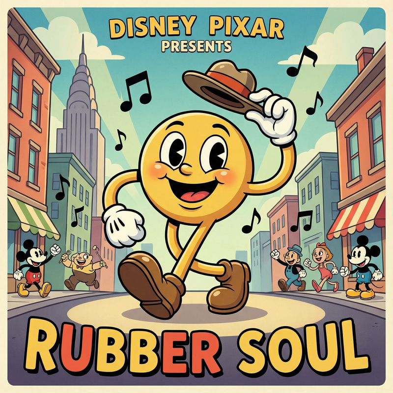 Disney Pixar Rubberhose Movie Poster Design