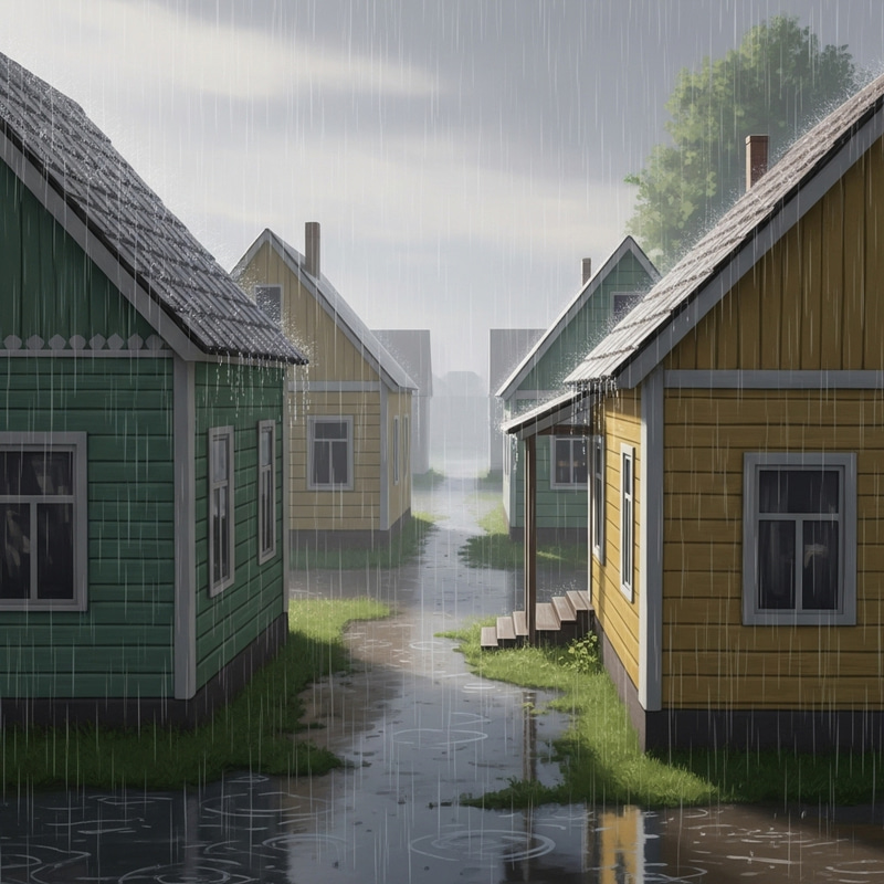 Simple Houses in the Rain - Cozy Designs