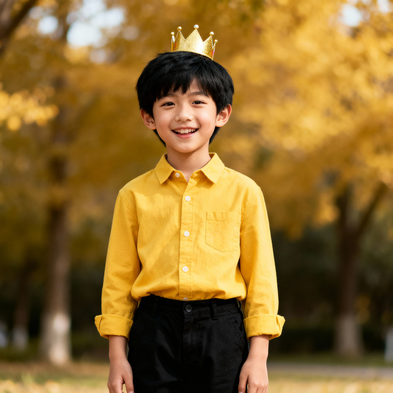Charming Boy in Yellow Shirt and Black Pants Charming Boy in Yellow Shirt and Black Pants