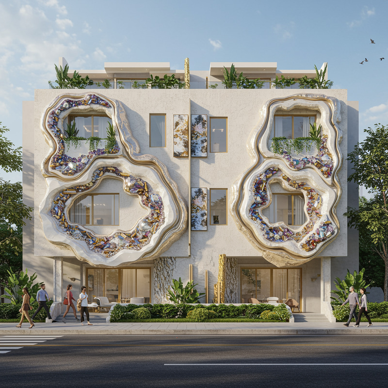 Stunning Two-Story Building Design Inspired by Geodes Stunning Two-Story Building Design Inspired by Geodes