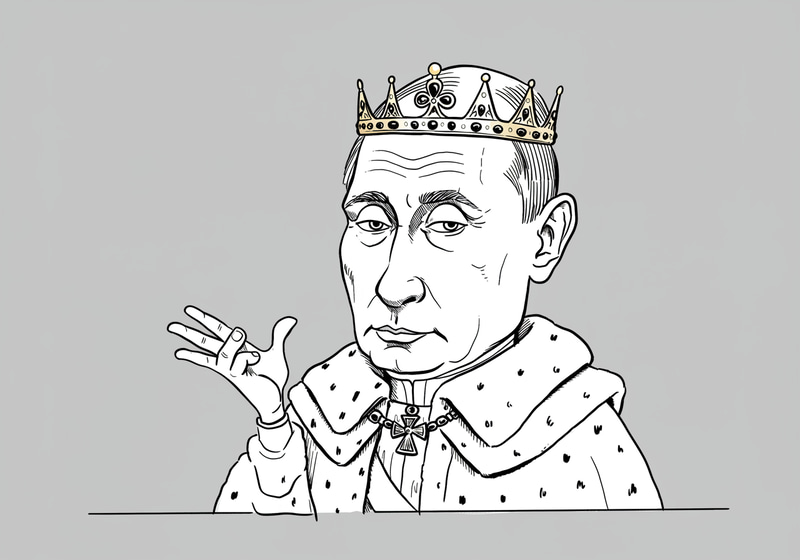 Putin as a Minimalist Emperor: Political Satire Art