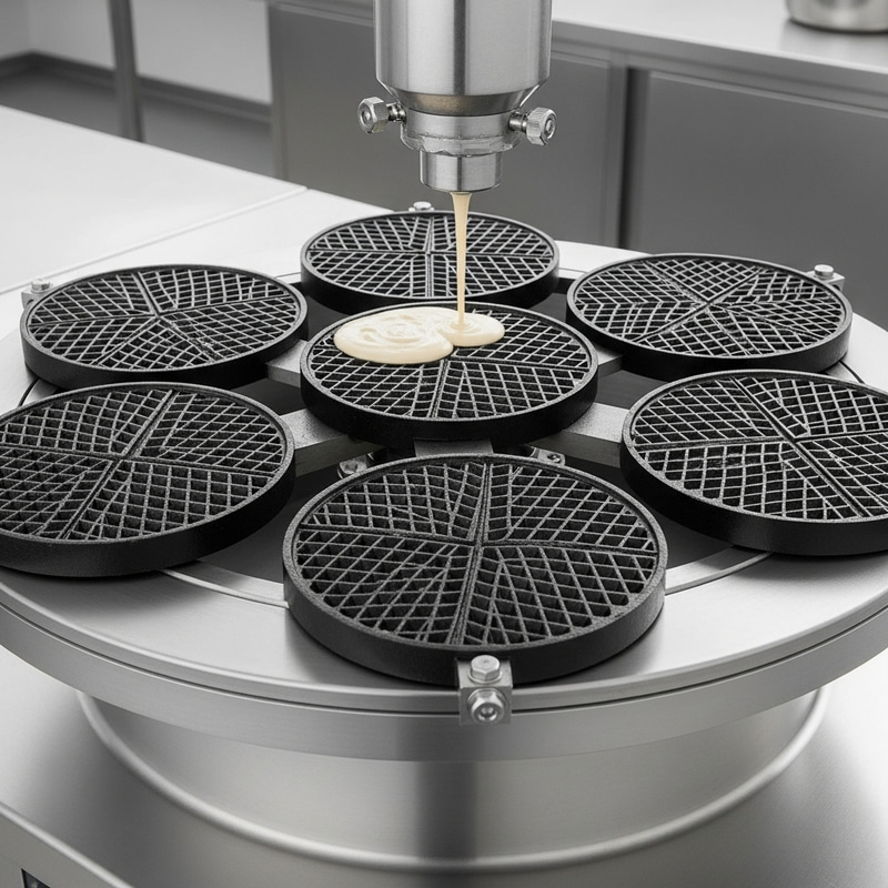 Rotary Wafer Machine with 6 Waffle Plates Rotary Wafer Machine with 6 Waffle Plates