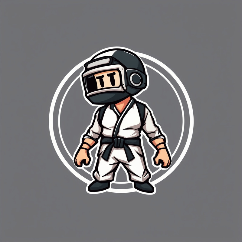 Cartoon PUBG Logo with Karate Character Cartoon PUBG Logo with Karate Character
