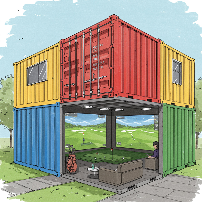 Golf Simulator in a Container Building Golf Simulator in a Container Building