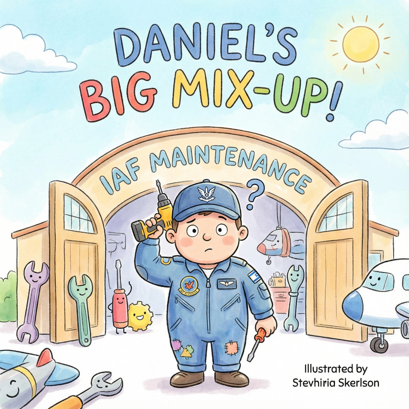 Funny Israeli Air Force Soldier Children's Book Cover