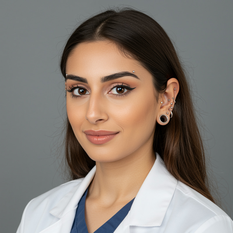 Stunning Palestinian Female Doctor with Unique Piercings Stunning Palestinian Female Doctor with Unique Piercings