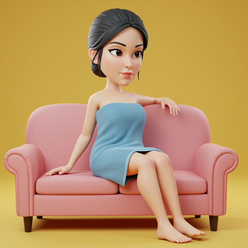 Flirtatious Indonesian Woman Portrait in 3D Flirtatious Indonesian Woman Portrait in 3D