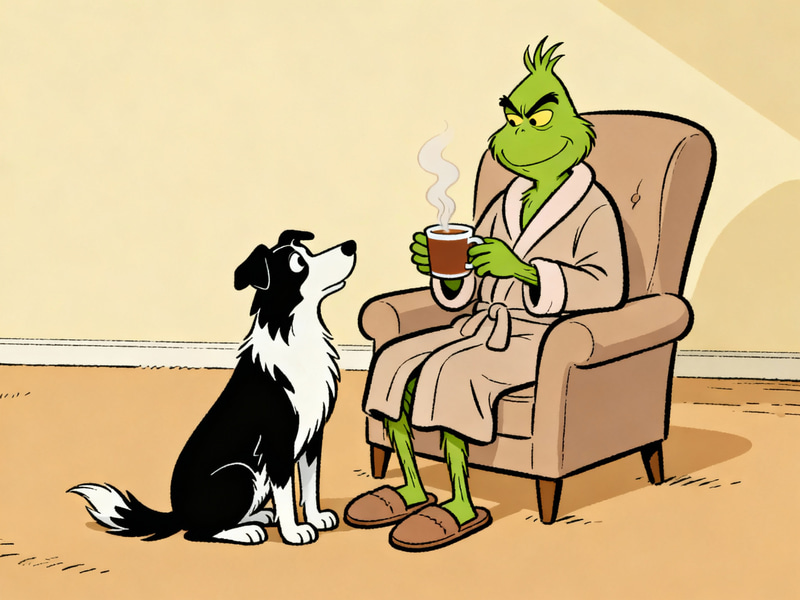 Grinch in Ligne Claire Style Comic Art Grinch in Ligne Claire Style Comic Art