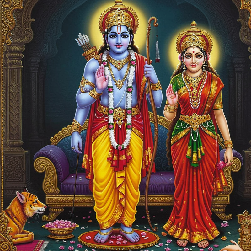 Royal Depiction of Sri Rama and Sita Royal Depiction of Sri Rama and Sita