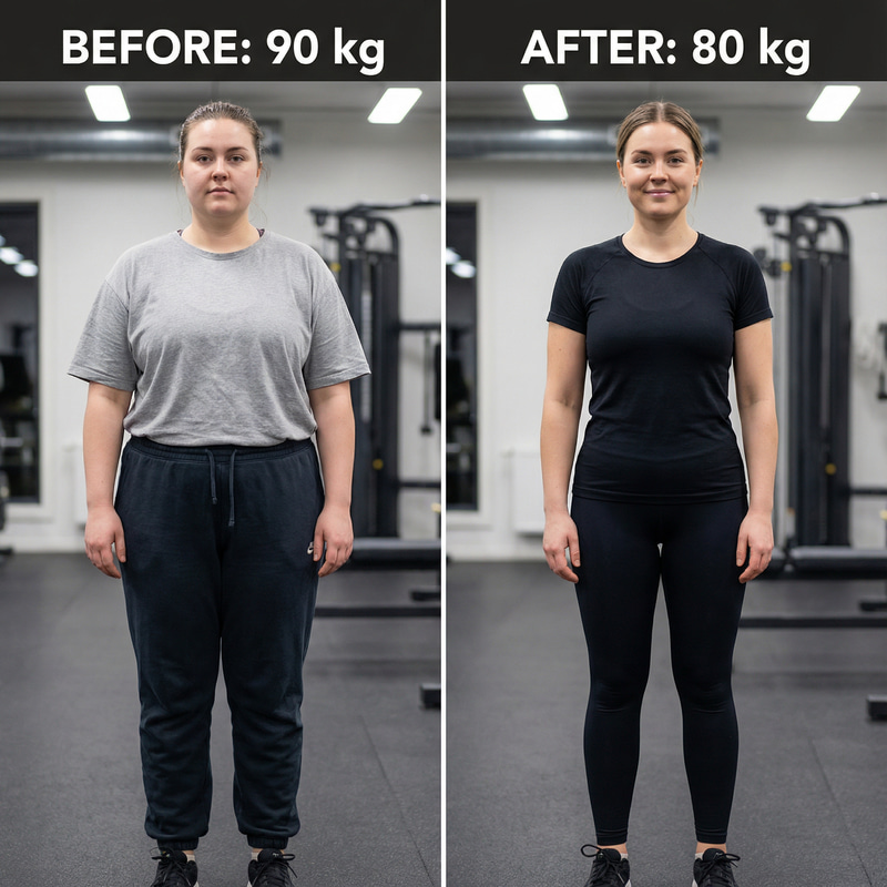 Stunning Transformation: 90kg to 80kg Weight Loss