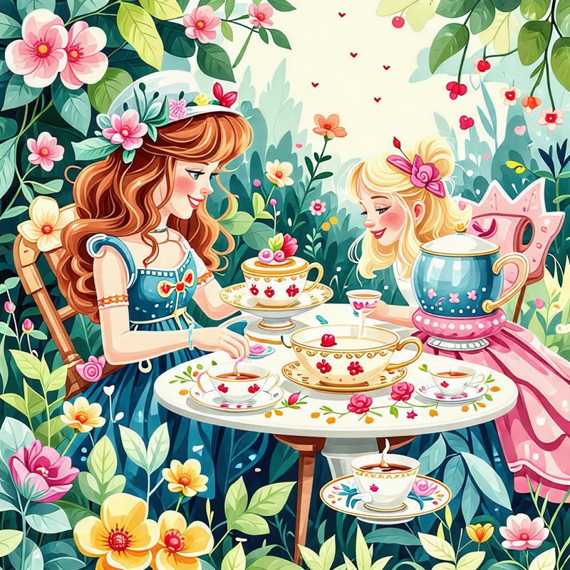 Whimsical Tea Party in a Fairy Tale Garden Whimsical Tea Party in a Fairy Tale Garden